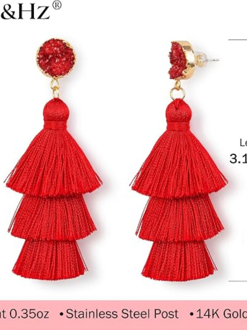 Me&Hz Colorful Layered Tassel Earrings Bohemian Statement Tiered Tassel Big Dang